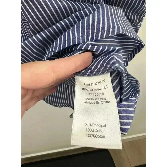 VERONICA BEARD Gilda Asymmetrical Striped Poplin Shirt Size‎ 4 - Picture 14 of 16